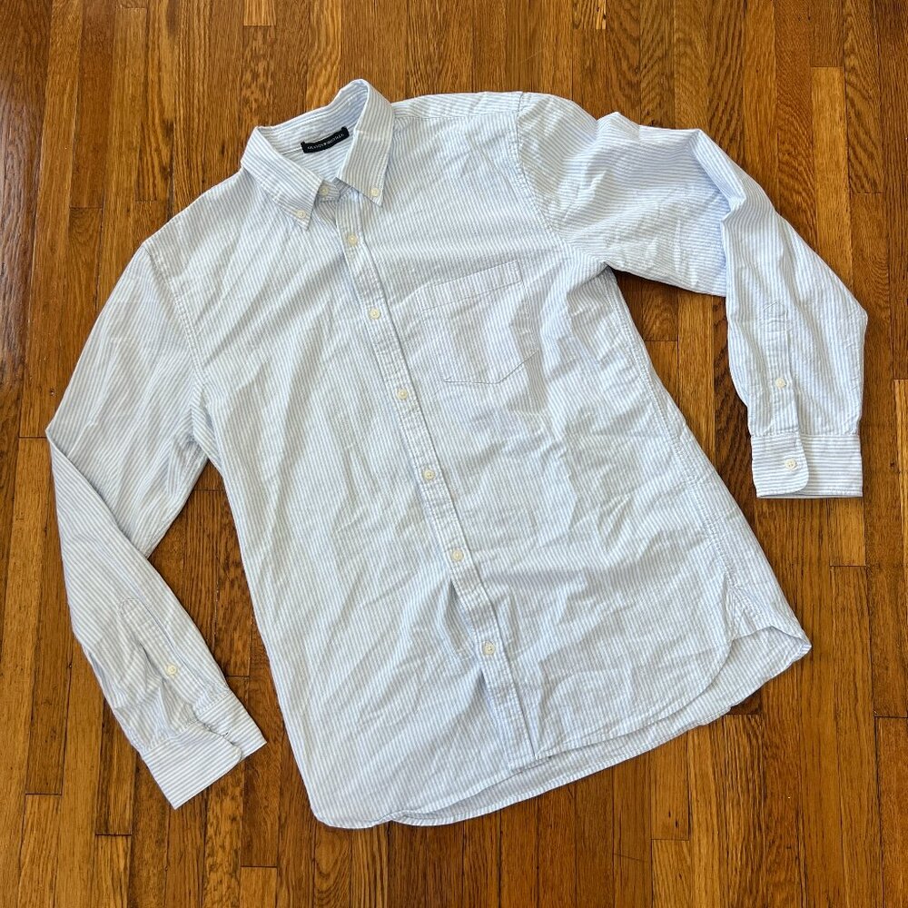 Brandy Melville Blue/White Striped Oxford Button-Down Shirt